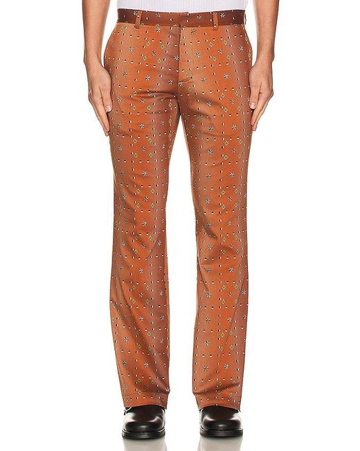Siedres Orange Flared Geometric Pants for men