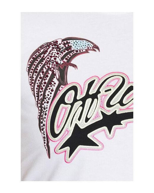 Off-White c/o Virgil Abloh White Swarovski Double Eagle Slim Tee