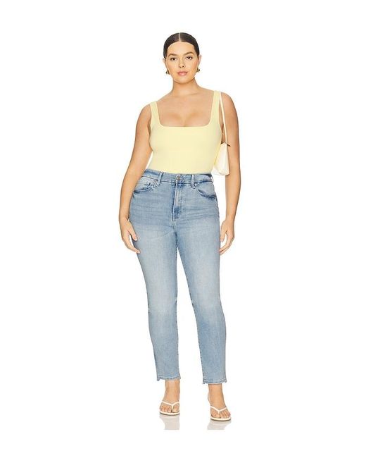 GOOD AMERICAN Blue Always Fits Good Classic Slim Straight Jeans