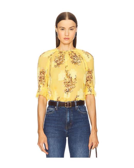 Ulla Johnson Blue Kurzärmelige Bluse Pippa