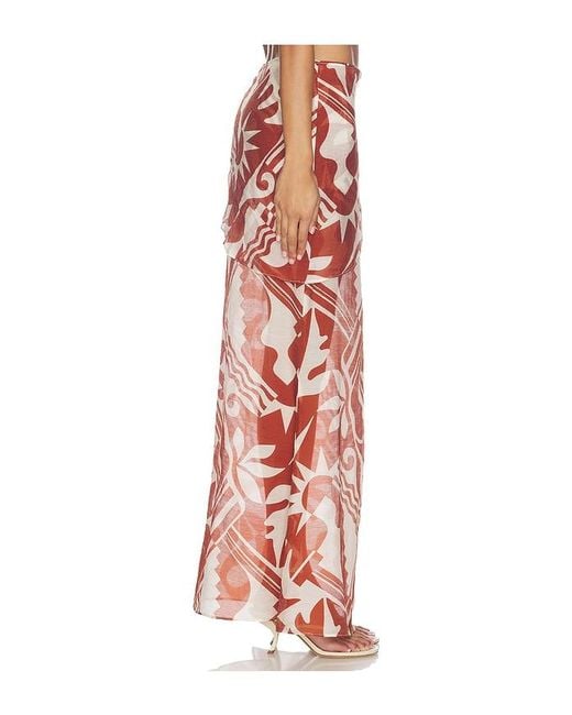 L'academie Red Caila Maxi Skirt