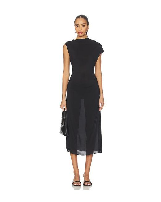 L'academie Black Teshi Midi Dress