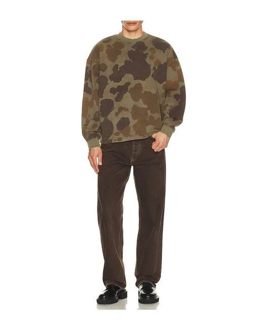 Scotch & Soda Brown Printed Overdyed Sweatshirt for men