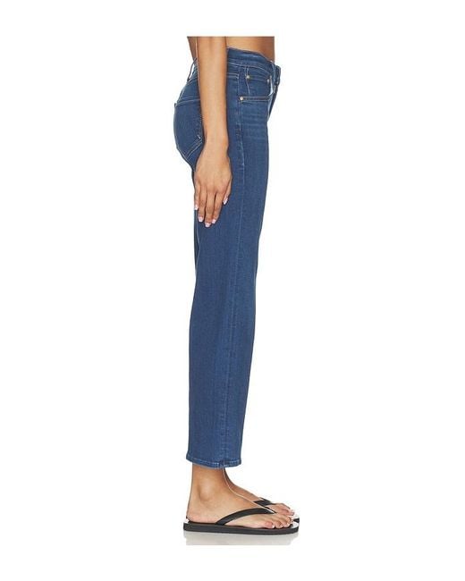 Mother Blue The Mid Rise Rambler Zip Flood Jeans
