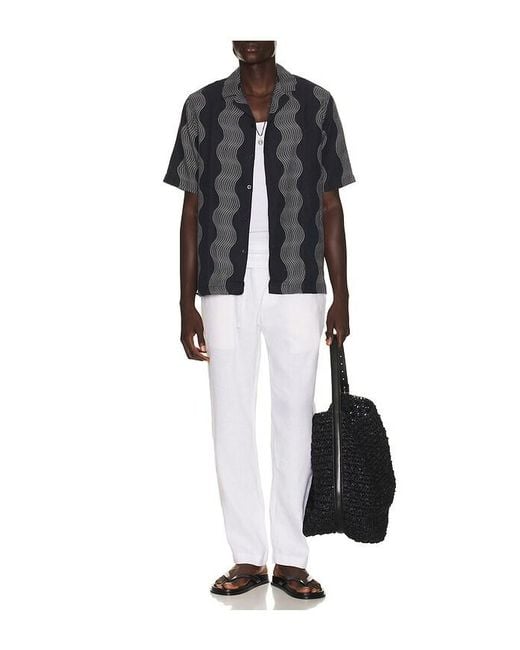 Frescobol Carioca White Oscar Linen Chinos for men