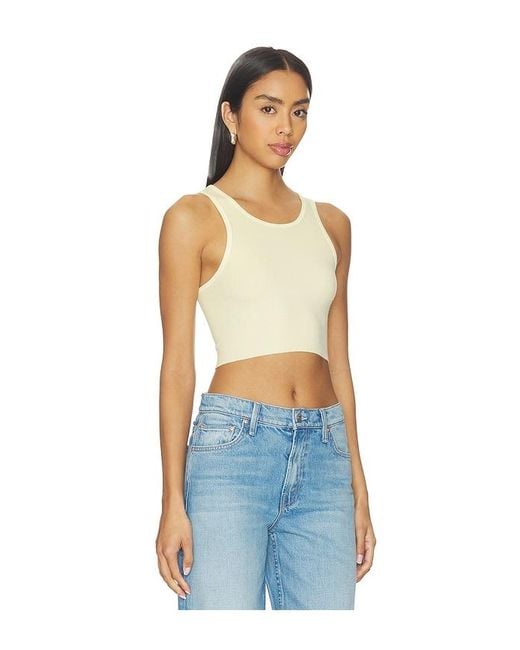 SLVRLAKE Denim Blue Cropped Rib Tank Top