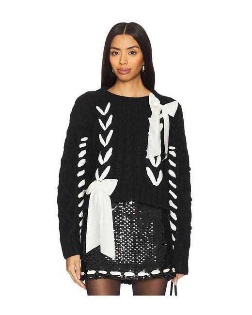 LoveShackFancy Black Parson Pullover