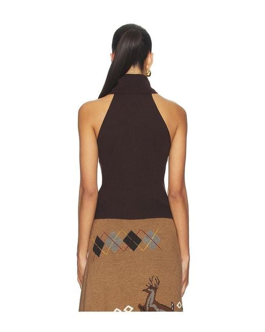 Monse Brown Twist Front Top
