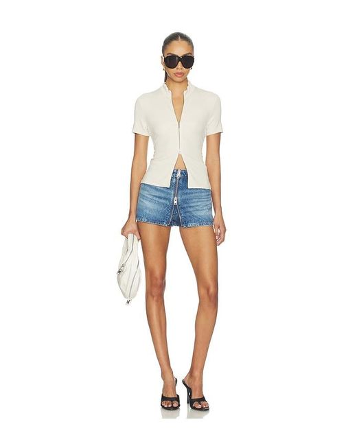 Alexander Wang Blue Zip Front Mini Skort