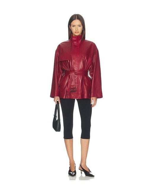 FRAME Red X Alexandra Leclerc The Alexandra Leather Trench