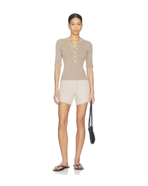 Citizens of Humanity Natural Nali Short Sleeve Henley Top