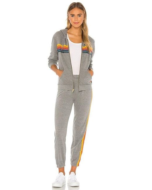 Aviator Nation Gray 5 Stripe Sweatpants