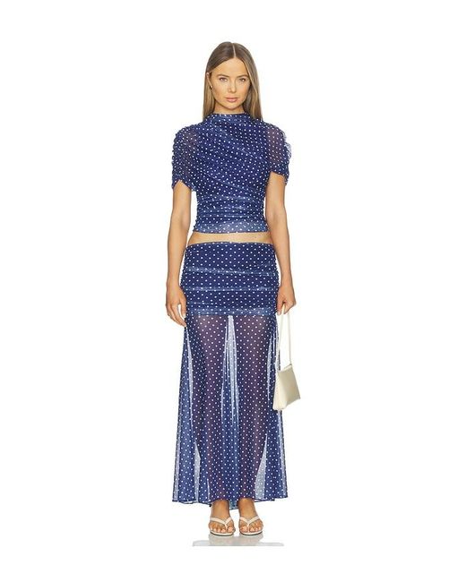 Amanda Uprichard Blue Leo Skirt