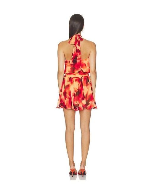Rococo Sand Red Sash Tie Mini Dress
