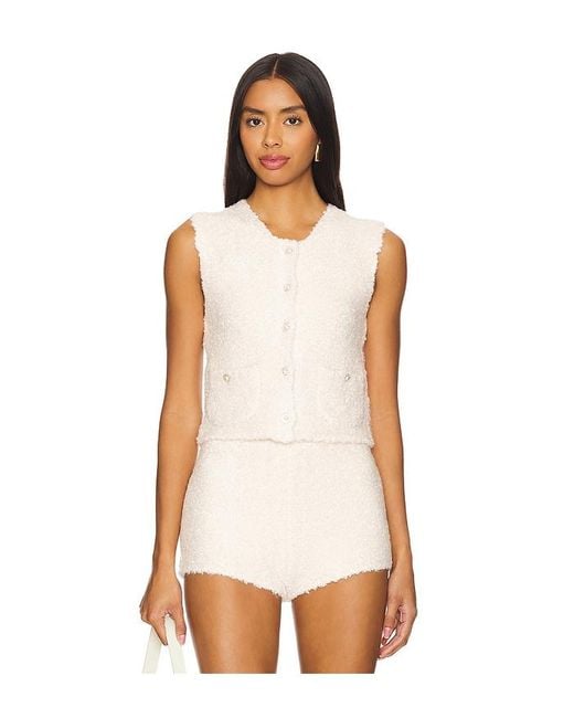 MAJORELLE White Garcela Faux Pearl Vest