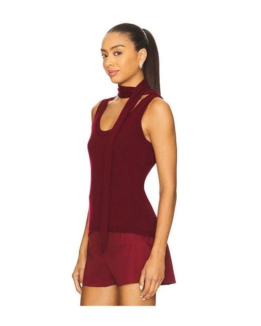 Matthew Bruch Red Scarf Tank Top