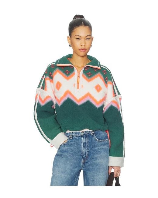 Free People Blue X Fp Movement Printed Mountain High Sweater