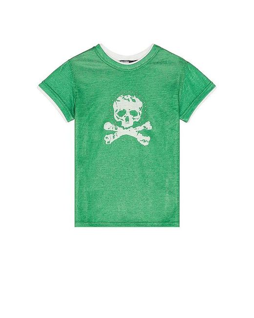 Jaded London Green Skull And Cross Bones T-shirt for men