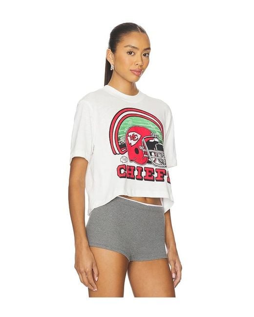 Junk Food White Chiefs Game Time Crop Tee