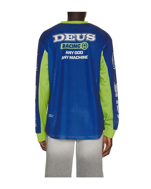 Deus Ex Machina Blue Step Out Moto Jersey for men
