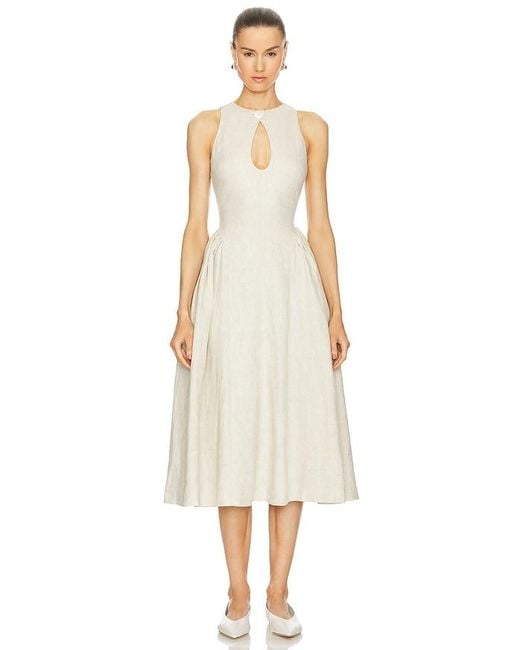 LPA White Seina Midi Dress