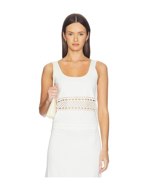 Jonathan Simkhai White Fitzgerald Open Stitch Knit Tank