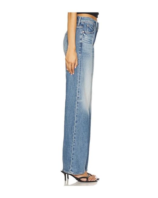 Mother Blue The Mid Rise Tunnel Vision Sneak Jeans