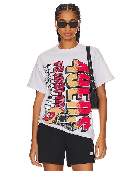 Junk Food Red 49Ers Yardage Tee for men
