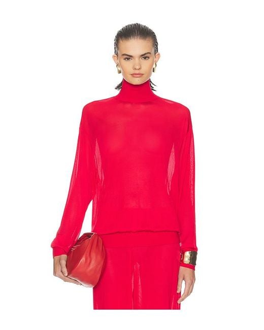 Helsa Red Madeira Turtleneck