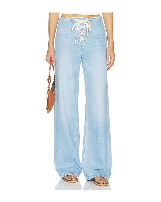 Mother Blue The Laced Up Smoothie Sneak Jeans