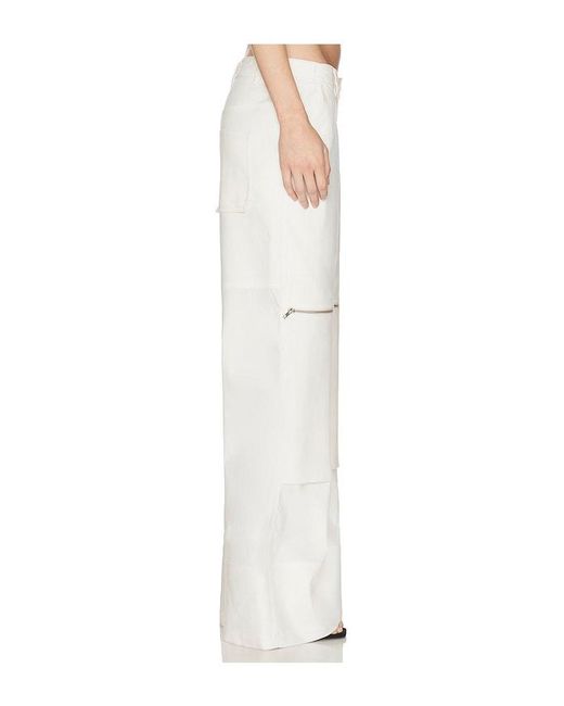HAELO White Flex Waist Zip Cargo Pant
