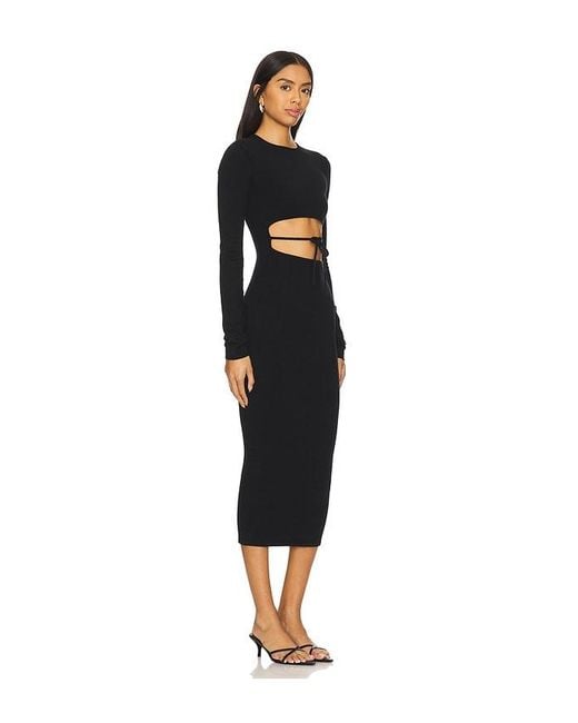LPA Black Romona Knit Midi Dress