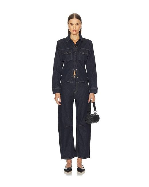 Pistola Blue Thea Shrunken Denim Shacket