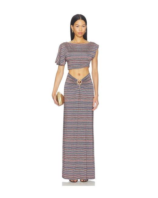 AFRM Multicolor Carr Shiny Knit Skirt