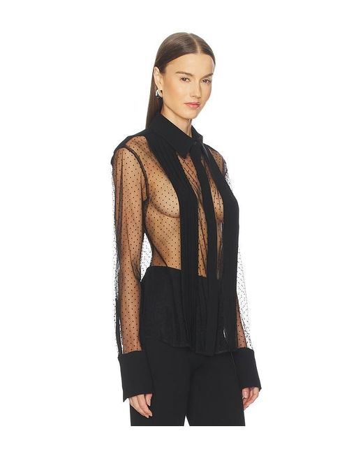 Sans Faff Black Meghan Panelled Polka Silk Blouse