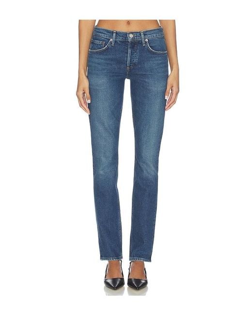 Agolde Blue Cocktail Low Rise Stacked Skinny Jeans