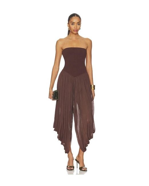 Et Ochs Brown Harris Knit Jumpsuit