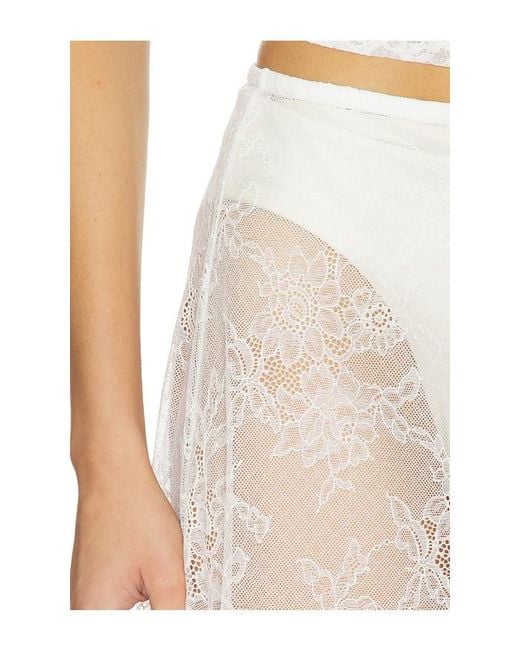 Runaway the Label White Jenna Low Waist Lace Maxi Skirt