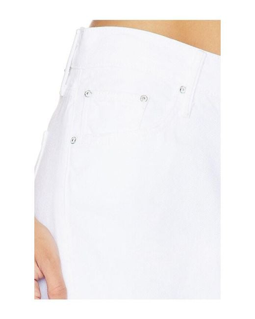Mother White The Lemon Twist Skimp Jeans