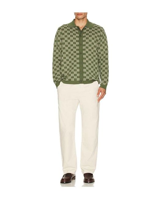 Far Afield Green Criss Cross Cardigan for men