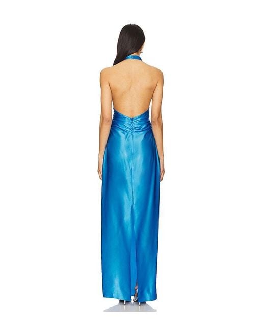 Amanda Uprichard Blue Marcine Maxi Dress