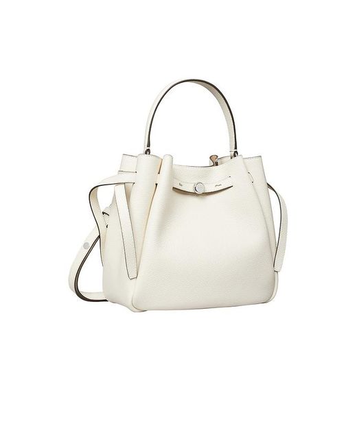 Tory Burch White Romy Bucket Bag