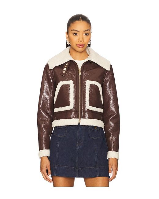 Alice + Olivia Blue Isaiah Faux Shearling Aviator Jacket