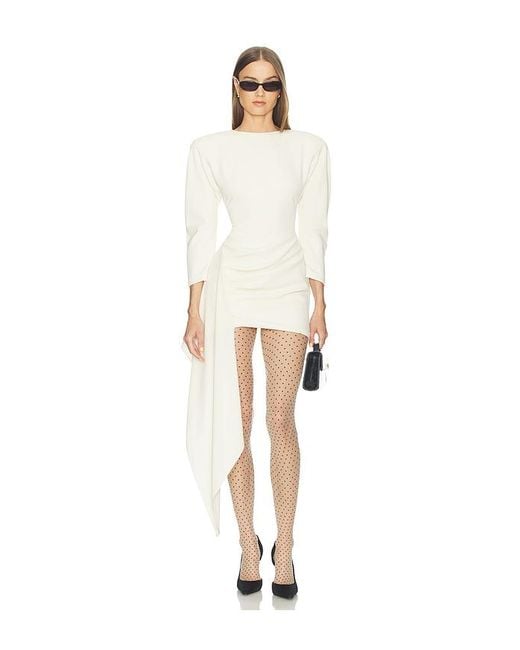 ANDAMANE White Amanda Ruched Mini Dress