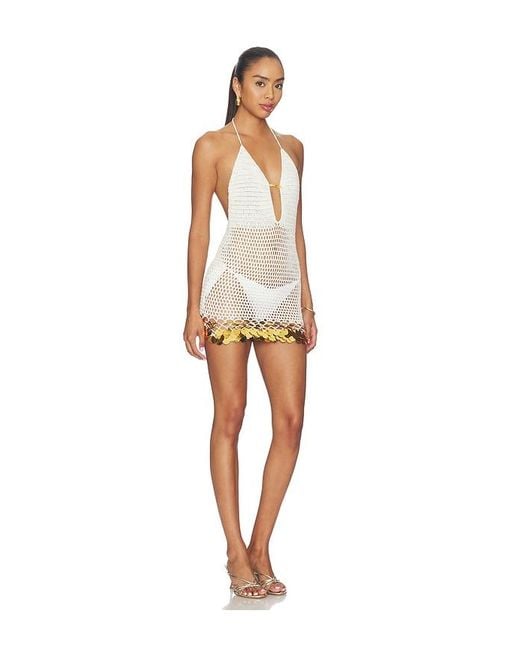 superdown White Elaranna Crochet Mini Dress