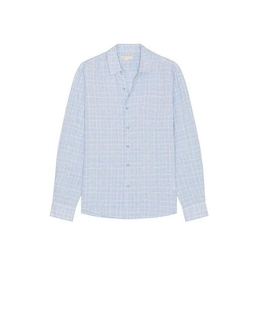 Onia Blue Linen Long Sleeve Shirt for men