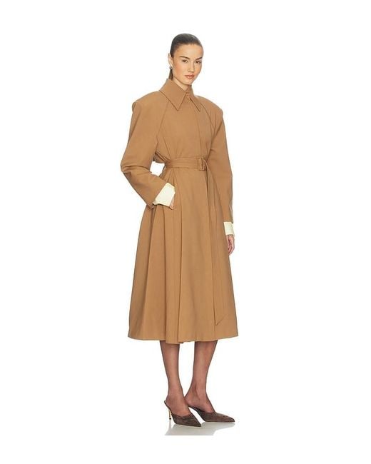 Helsa Natural Wool Blend Midi Trench