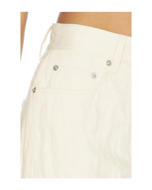 Helmut Lang White Crushed Relaxed Bootcut Pant