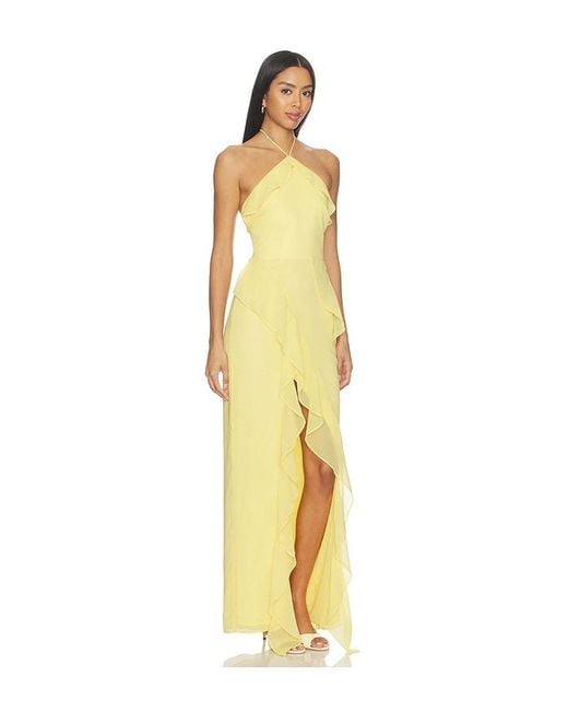 Amanda Uprichard Metallic Alessandra Maxi Dress