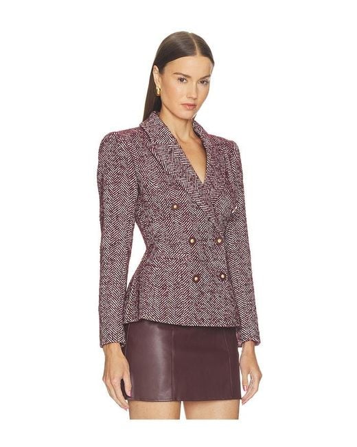 L'Agence Purple Karima Double Breasted Cinched Waist